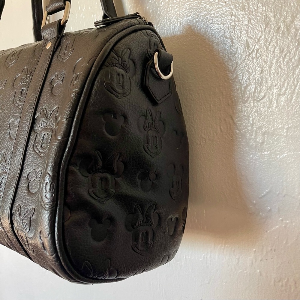 Loungefly Black Mickey & Minnie Embossed Satchel - Picture 4 of 7